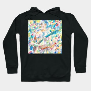 ERNEST HEMINGWAY with rifle - watercolor portrait Hoodie